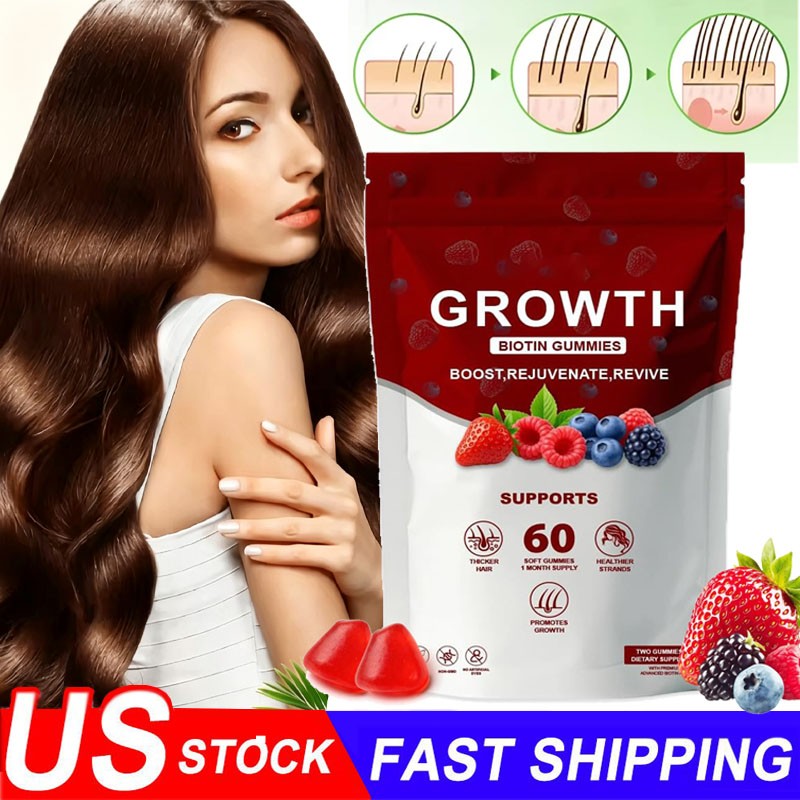 Hair Growth Gummies – Biotin, Vitamins Plant Extracts, Supports Health…