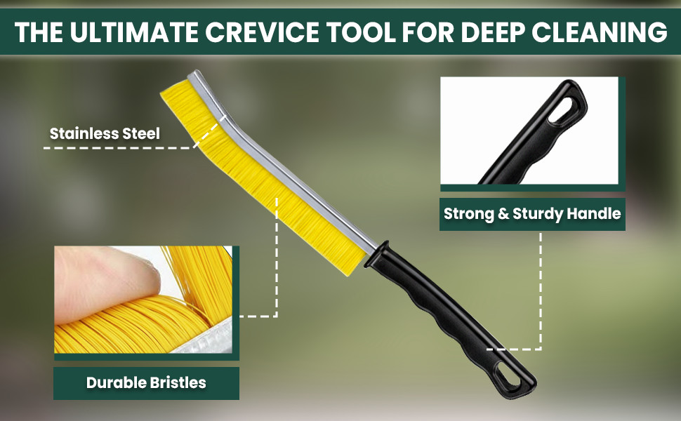 Crevice Cleaning Brush Set – 3Pcs Hard Bristle Cleaning Tools for Grout, Tile