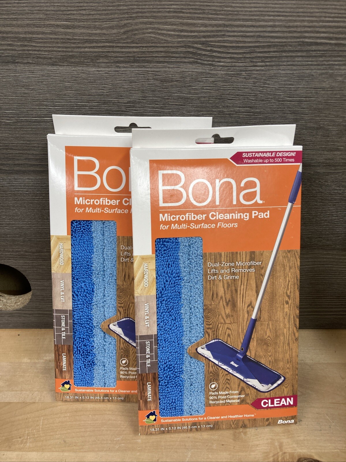 2 Pack Bona Microfiber Cleaning Pad New