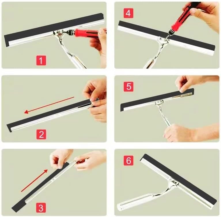 2PCS 10-Inch Silicone Rubber Squeegee Replacement Blades for Effortless Cleaning