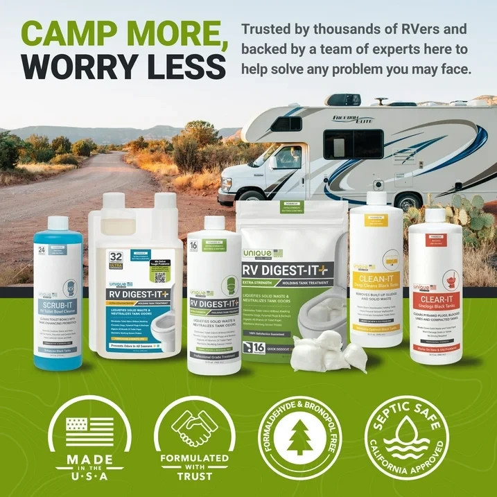Unique RV Digest-It Holding Tank Treatment – Liquid 16 Treatments 32 Oz