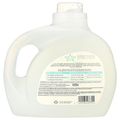 Whole Foods Market, Organic Laundry Detergent, Unscented, 100 Fl Oz – Pack Of 2