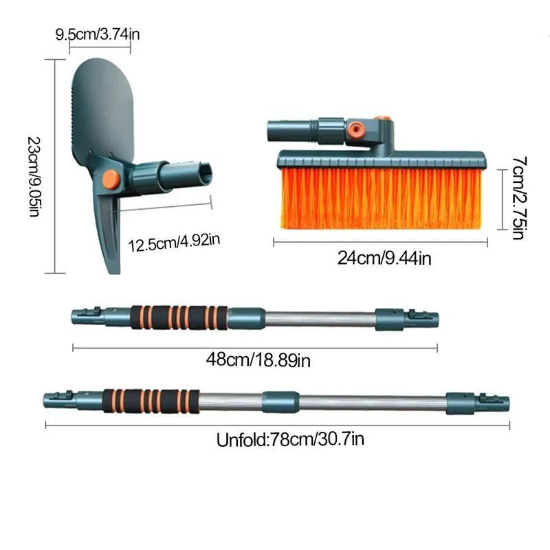 65″ Car Wash Brush with Extension Pole, Car Wash 10” Dip Soft Brush, No Scratch.