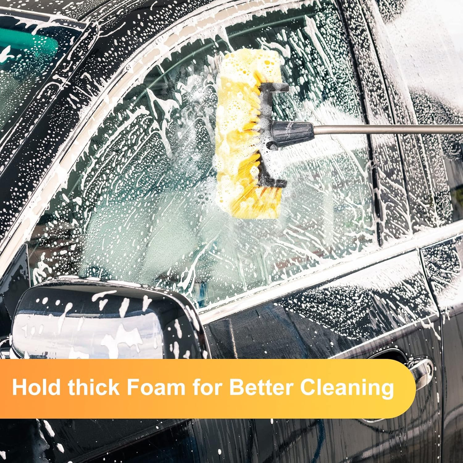 2 Pcs Car Wash Brush Head with Soft Detailing Bristle Flow through Car Cleaning