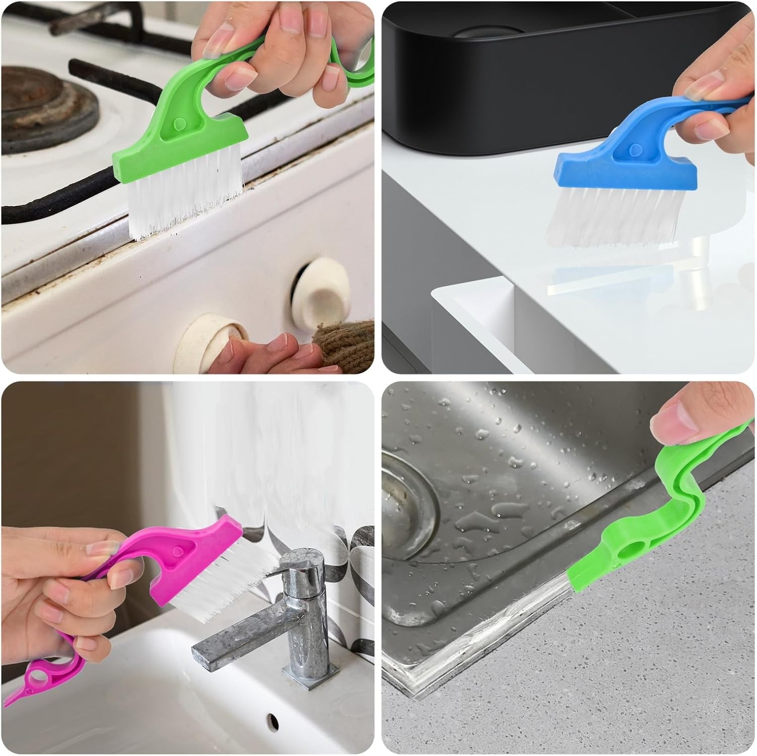 7Pcs Crevice Cleaning Brush, Multifunctional Window Track Cleaning Tools and Win