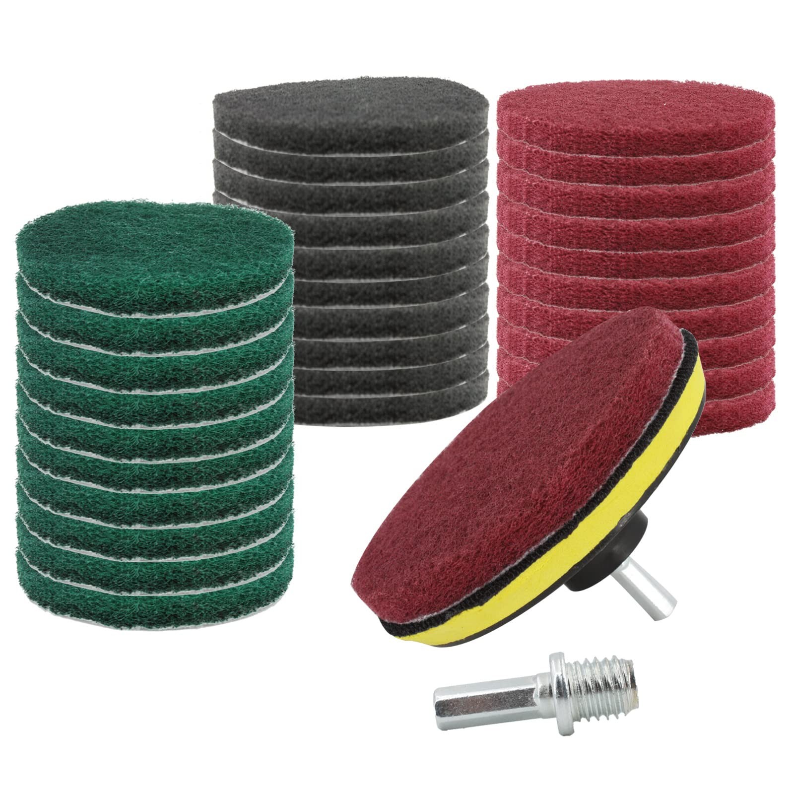 33 Pack Drill Brush Set Power Scrubber Scouring Pads Household Cleaning Kit w…