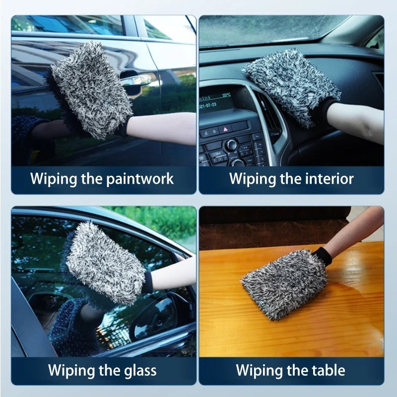 SEAMETAL Wheel Brush Plush Rim Cleaner Non Slip Handle Car Wash Tool