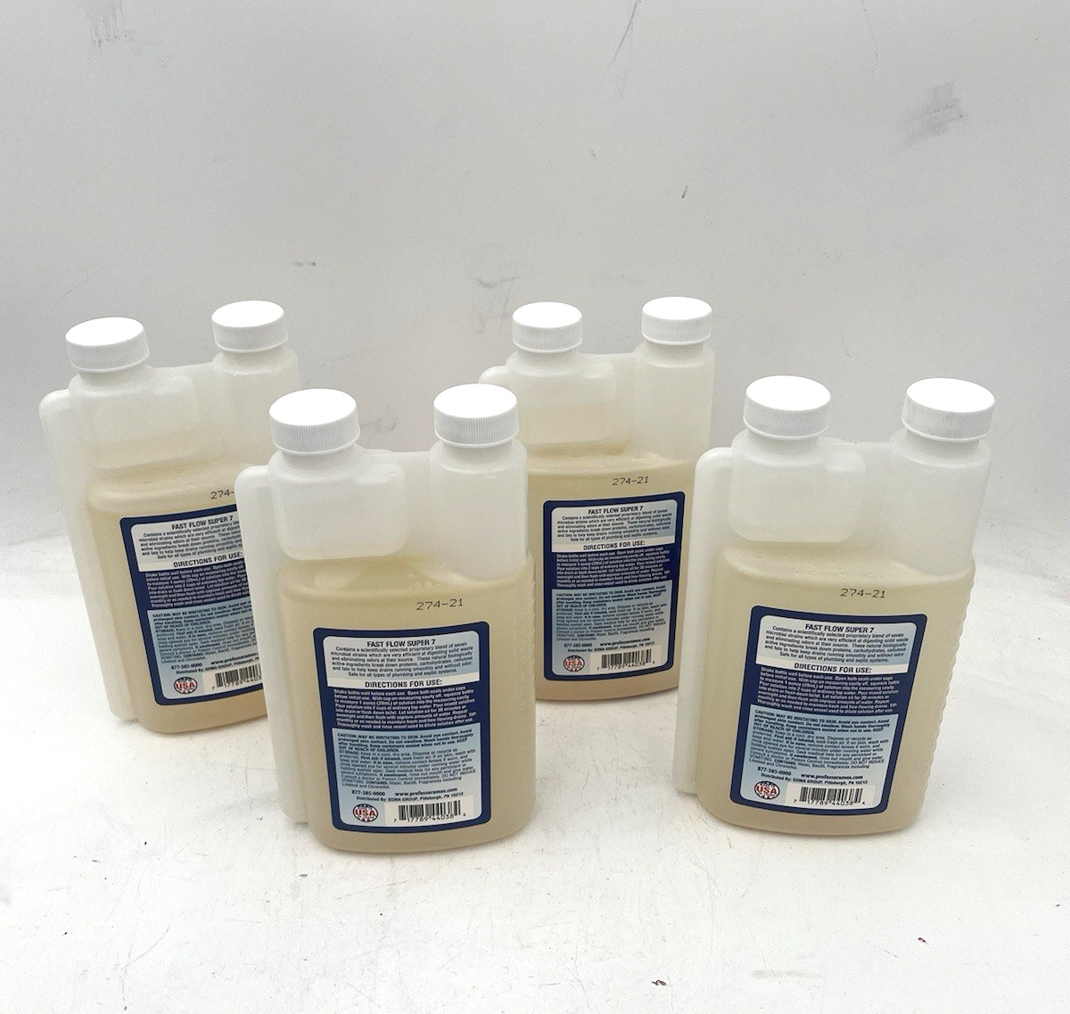 Professor Amos Fast Flow Super7 Concentrated Drain Solution w/Microbes set 4