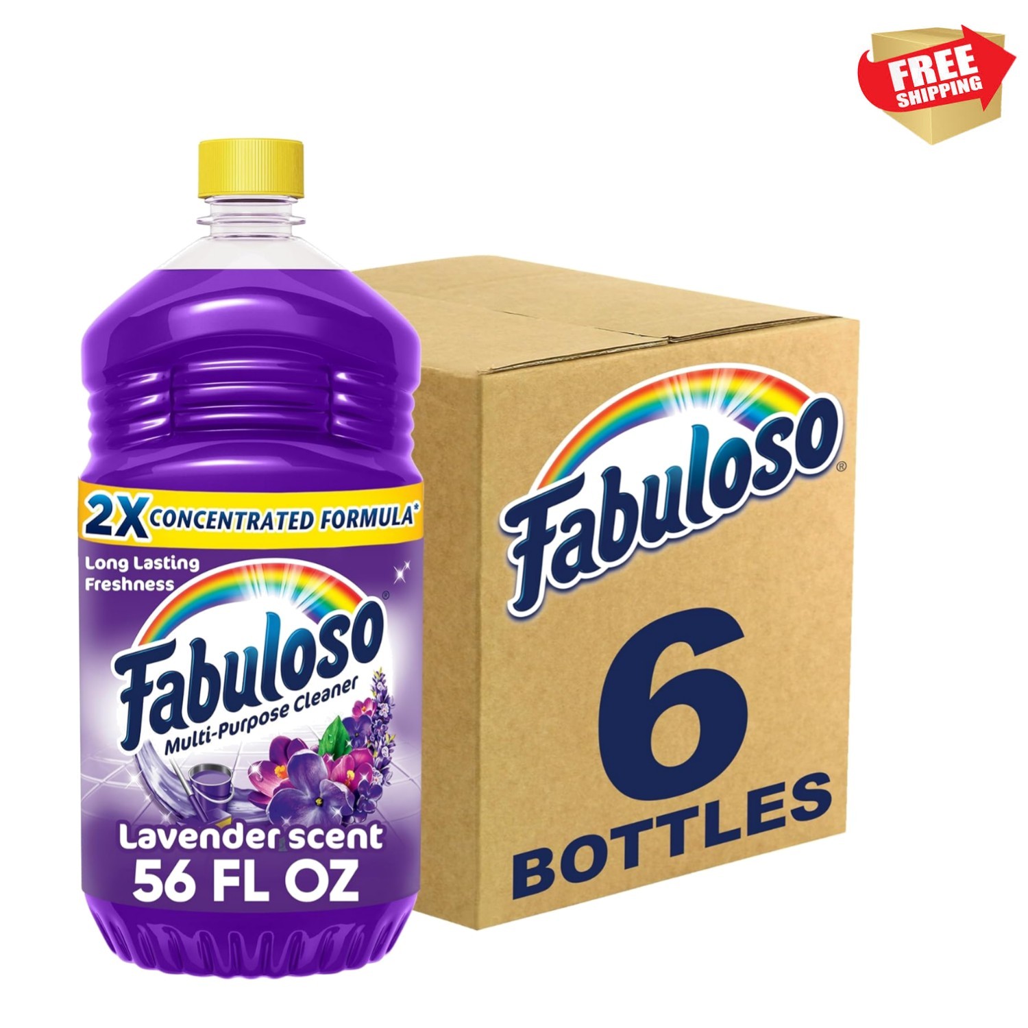 Fresh Lavender Scented Floor & Surface Cleaner – 6 Pack, 2X Concentrated Formula
