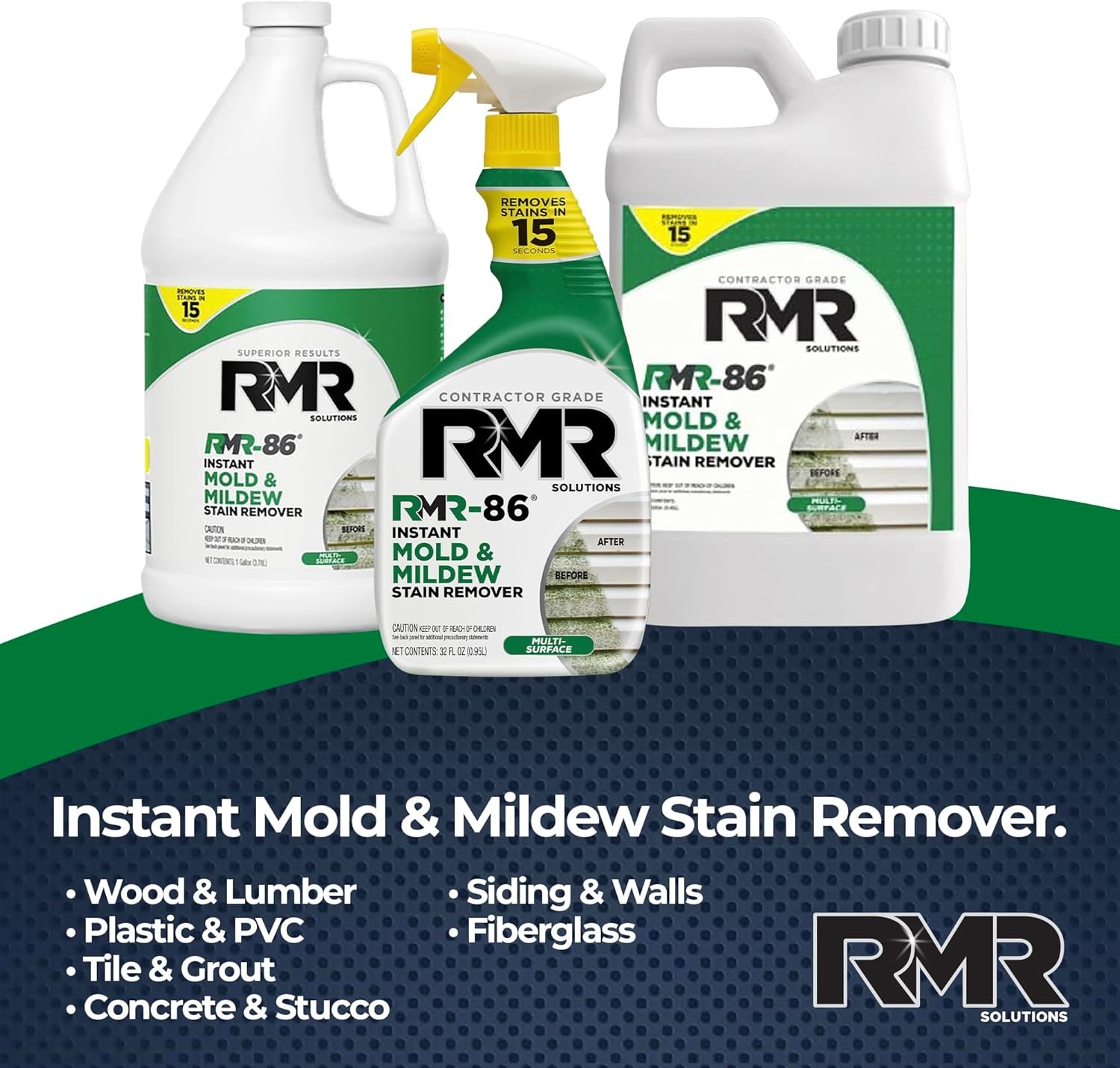 RMR-86 Instant Mold and Mildew Stain Remover Spray – Scrub Free Formula, 2 Pack