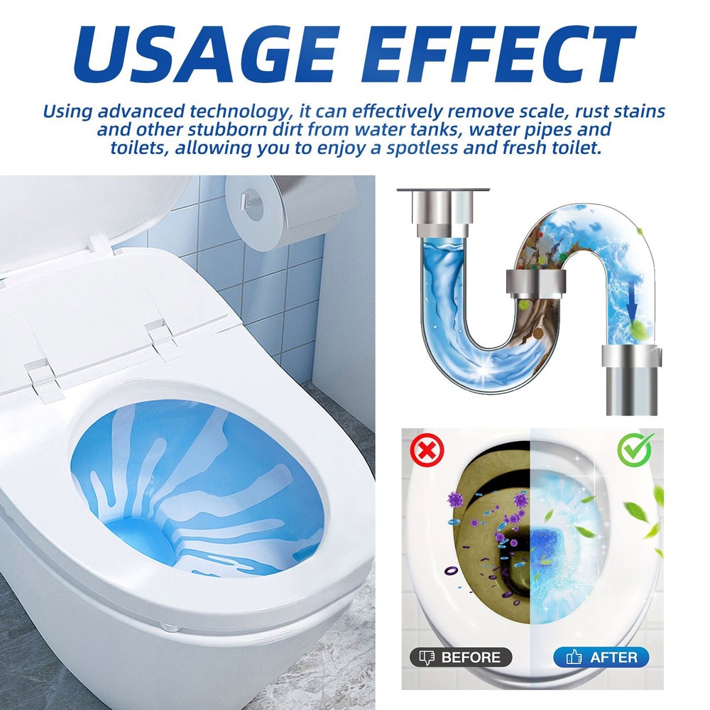 High Quality 48pcs Automatic Toilet Tank Cleaner Tablets fits Bathroom Freshness
