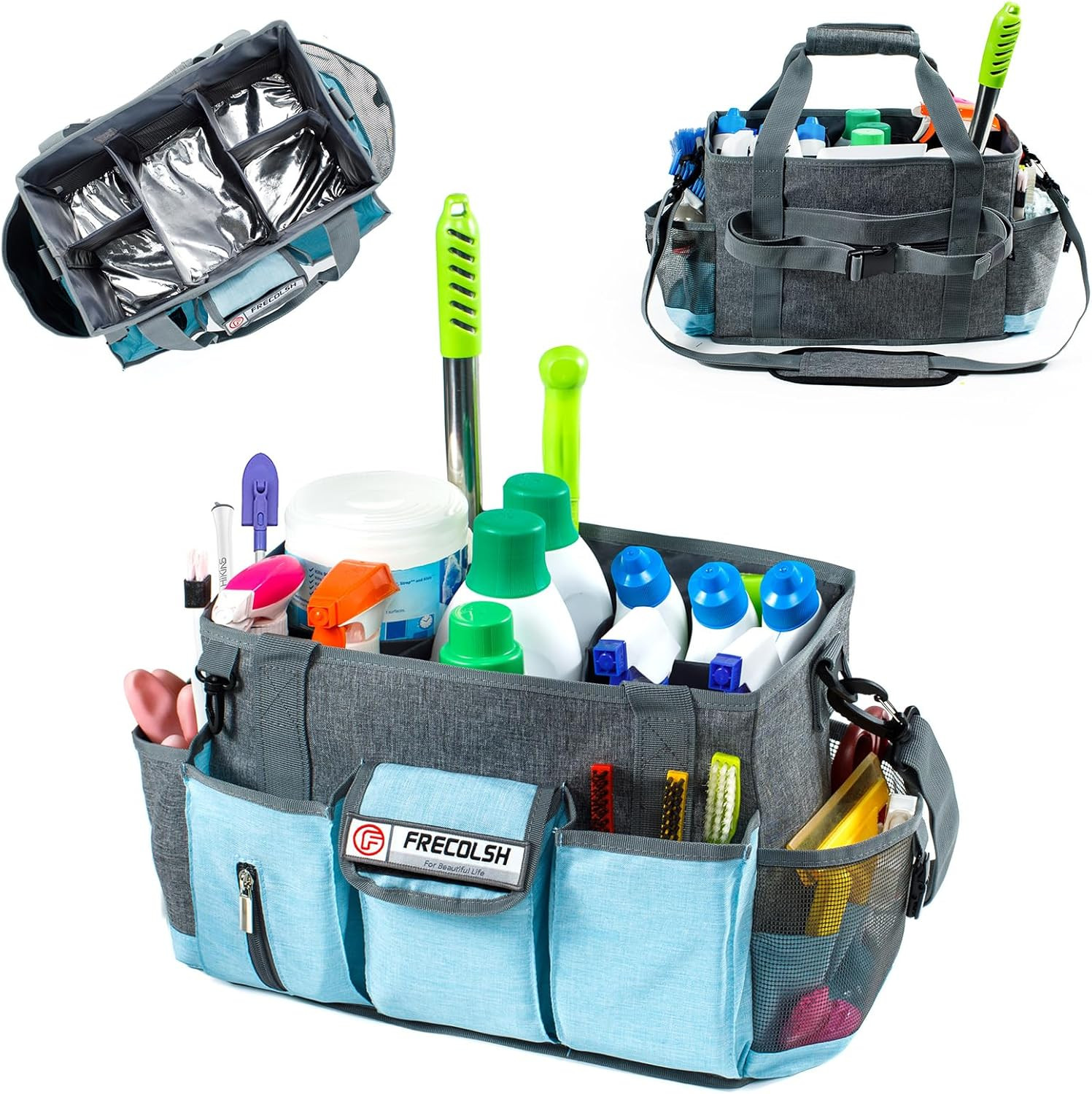 Cleaning Caddy for Cleaning Suppliers Organizer with Pockets for House Cleaning