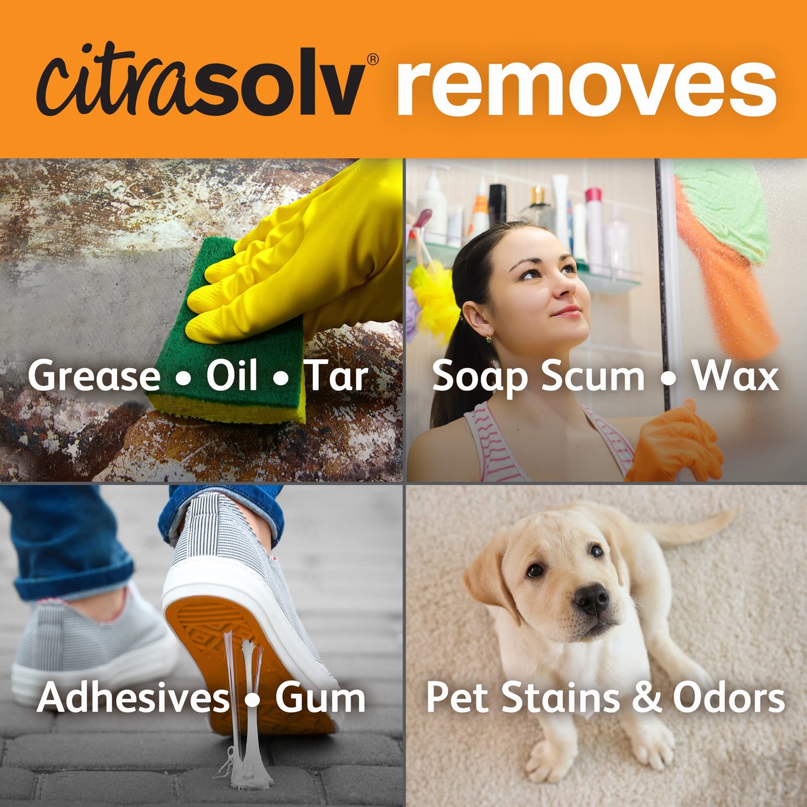 Citra Solv Concentrated Cleaner & Degreaser, 8 Fl Oz, Valencia Orange
