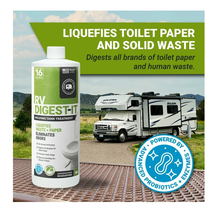 Unique RV Digest-It Holding Tank Treatment – Liquid 16 Treatments, 32 Oz.
