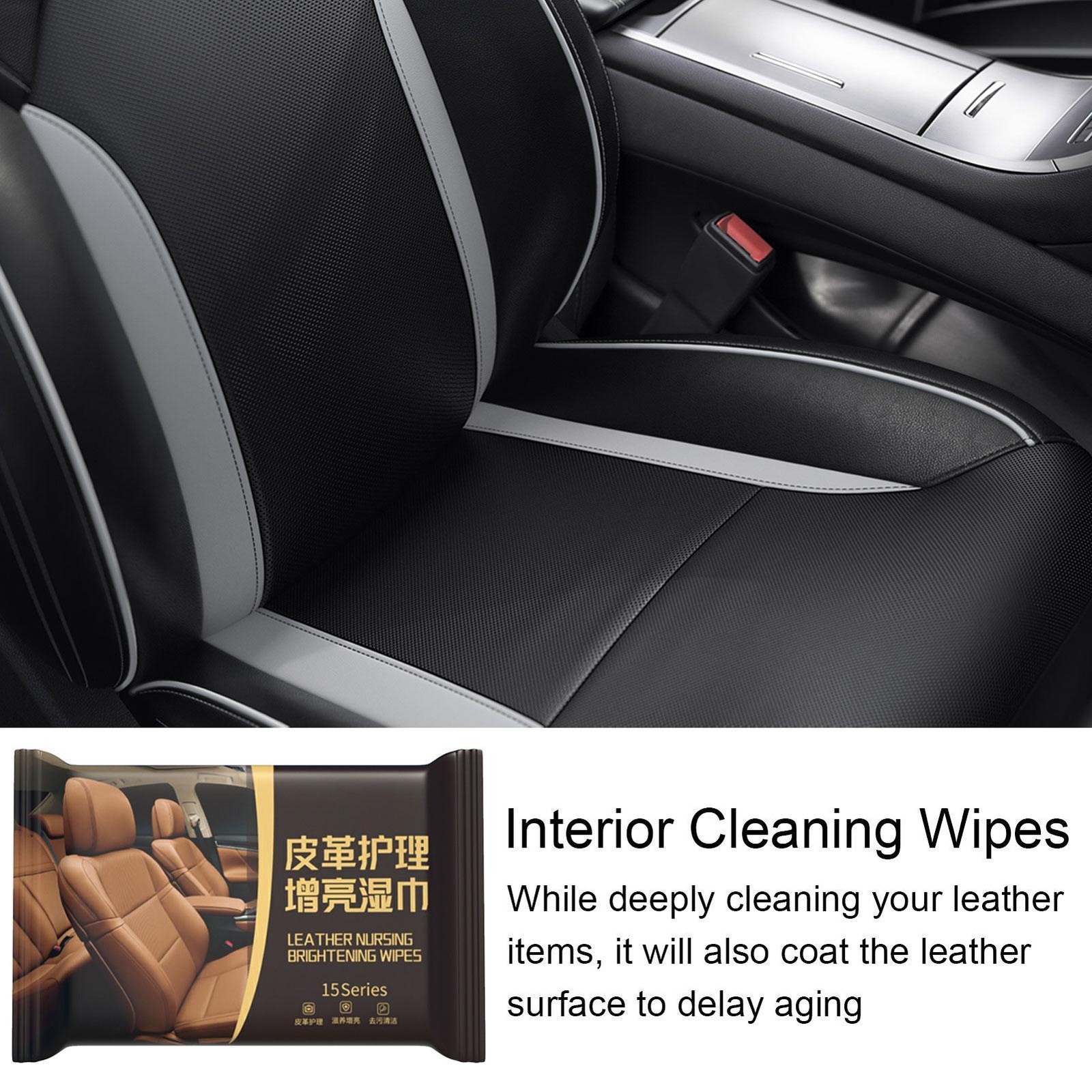 Car Leather Restoration Brightening Wipes 80PCS Leather Conditioning Wipes