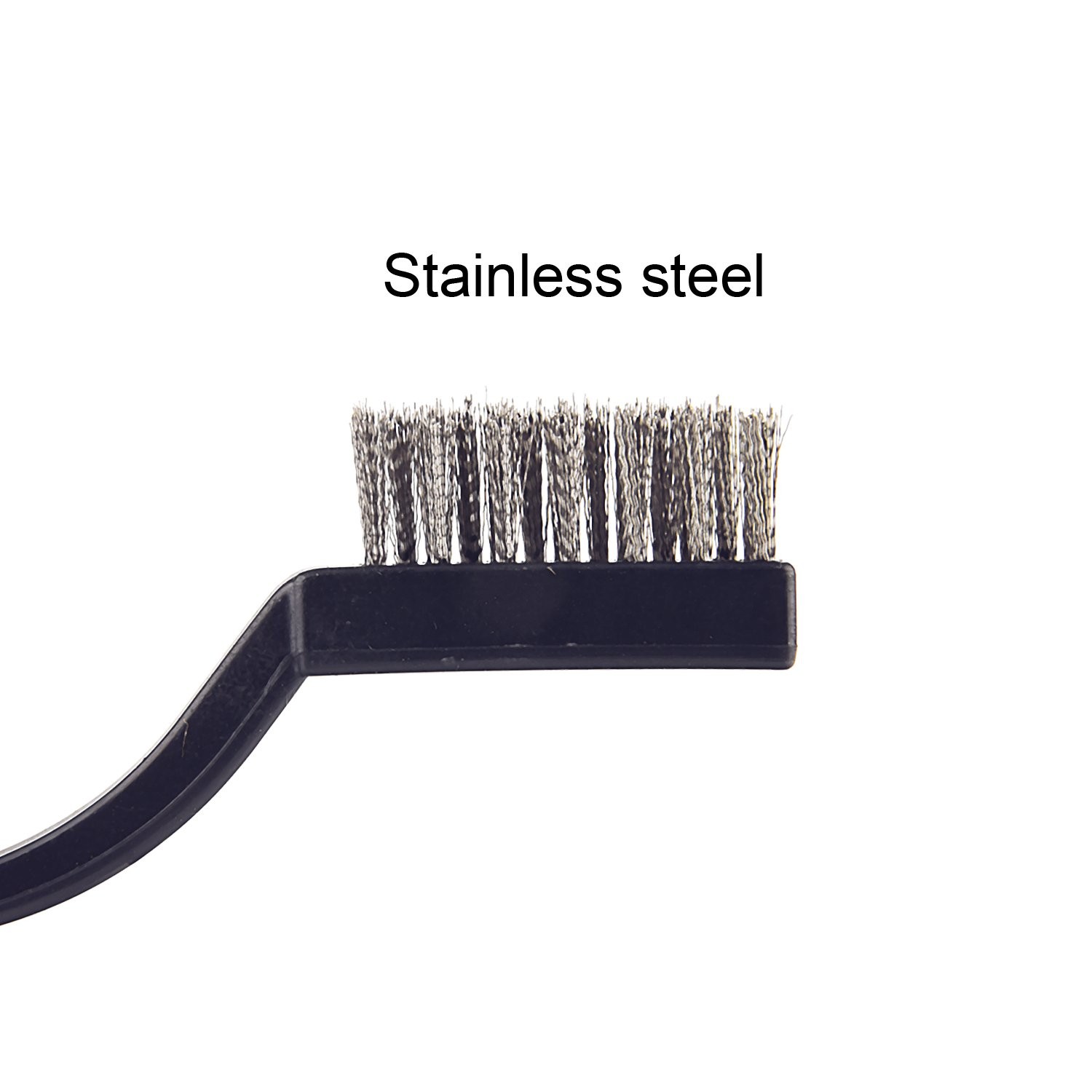 20 Pieces Mini Handle Stainless Steel Wire Bristles Brush Set for Cleaning