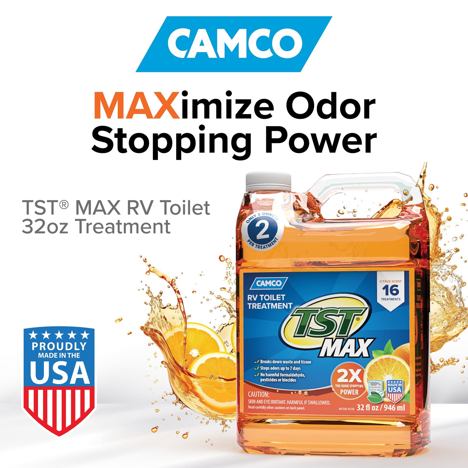 TST MAX RV Toilet Treatment, Ultra-Concentrated Formula, 32oz, Orange (41192)