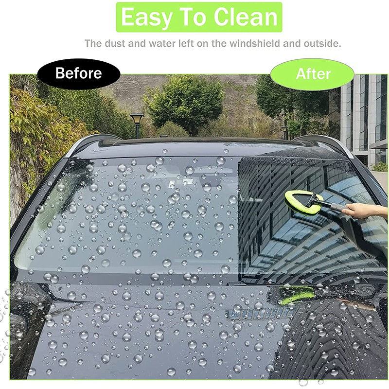 Auto Windshield Cleaning Tool Extendable Car Window Cleaner Brush Glass Wiper