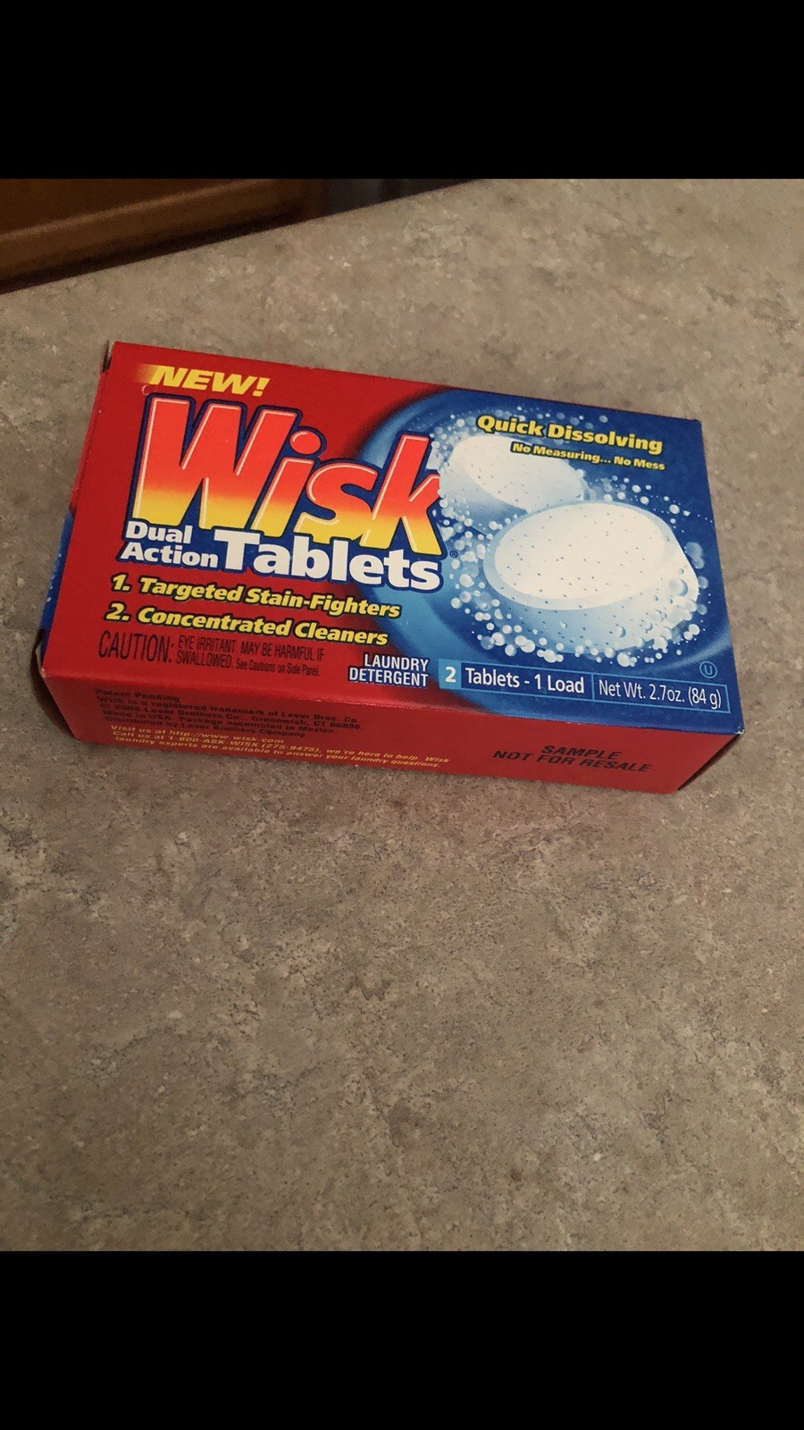 Wisk Dual Action Tablets Travel Detergent Sealed 2 Tablets Total DiscontinuedNIB