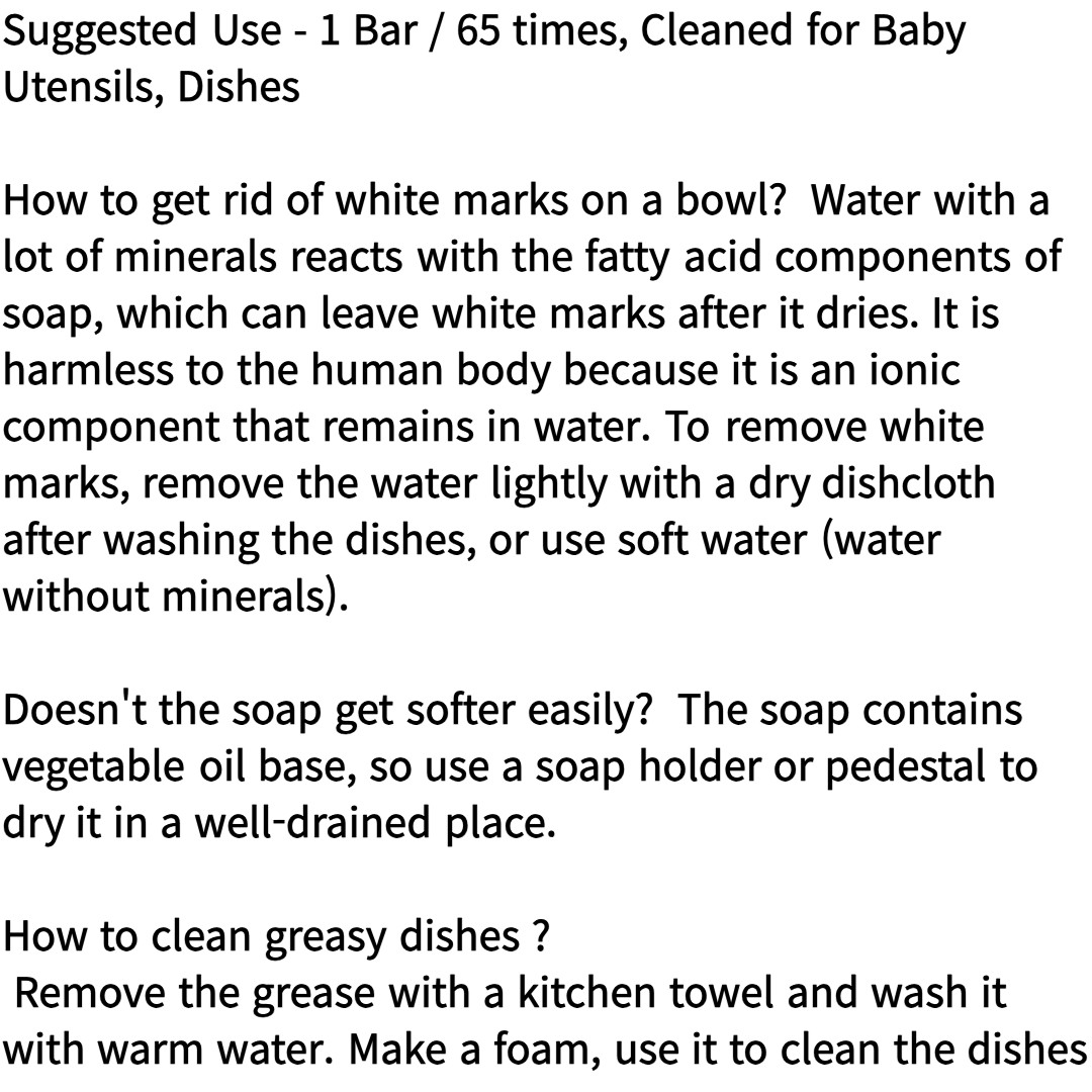 Donggubat Soild Dishwashing Detergent Soap Bar 1kg/ 10 Bars / Good Washing Power