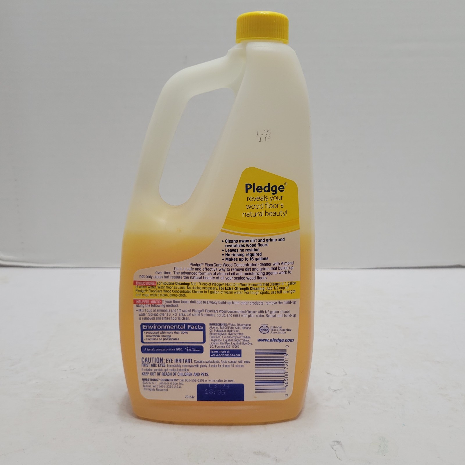 Pledge Floor Care 32oz Concentrated Wood Floor Cleaner With Almond Oil 1/2 Full