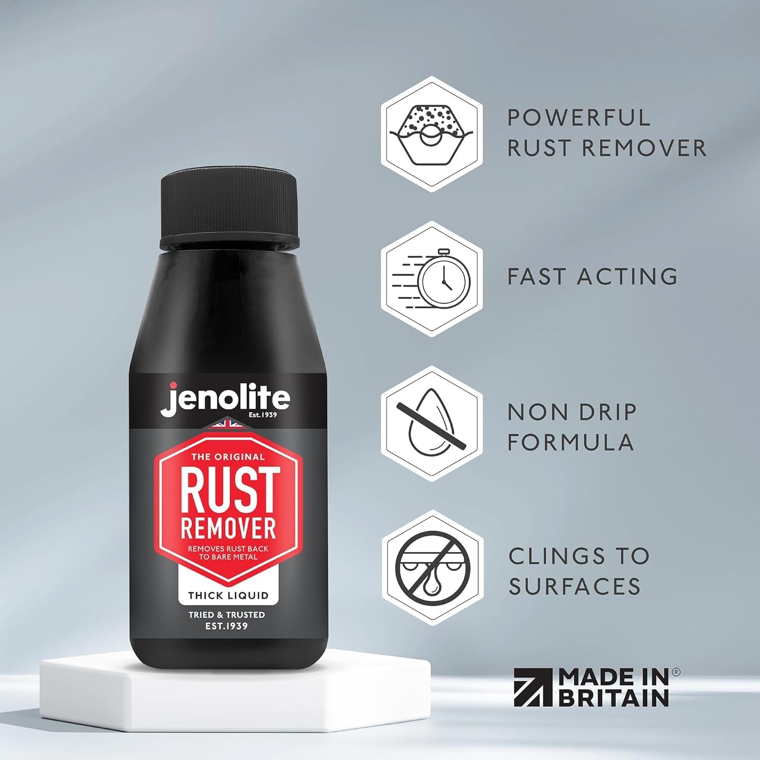 Rust Remover Metal Liquid 5oz Fast Acting No Drip Industrial Strength