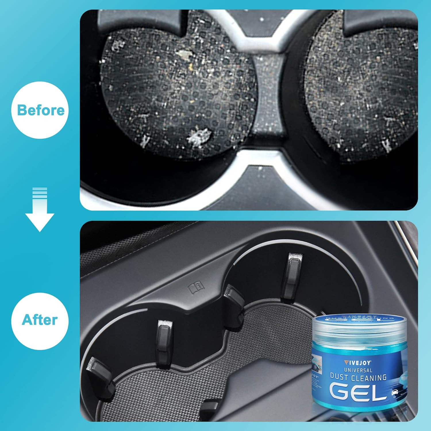Car Cleaning Gel Detailing Putty 4-Pack, Interior Dust Cleaner (Blue)