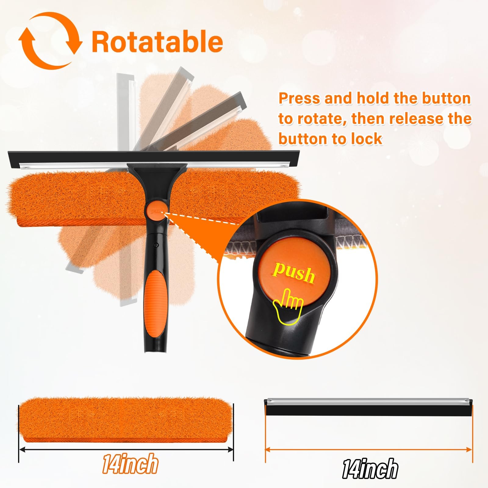 26FT Telescoping Window Cleaning Kit with Squeegee & Scrubber for High Windows