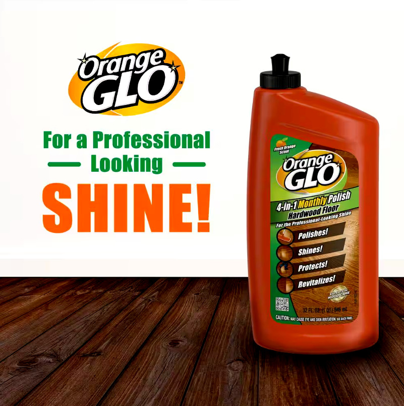 Orange GLO 4-in-1 Hardwood Floor Monthly Polish Protects Shines Revitalizes 24oz