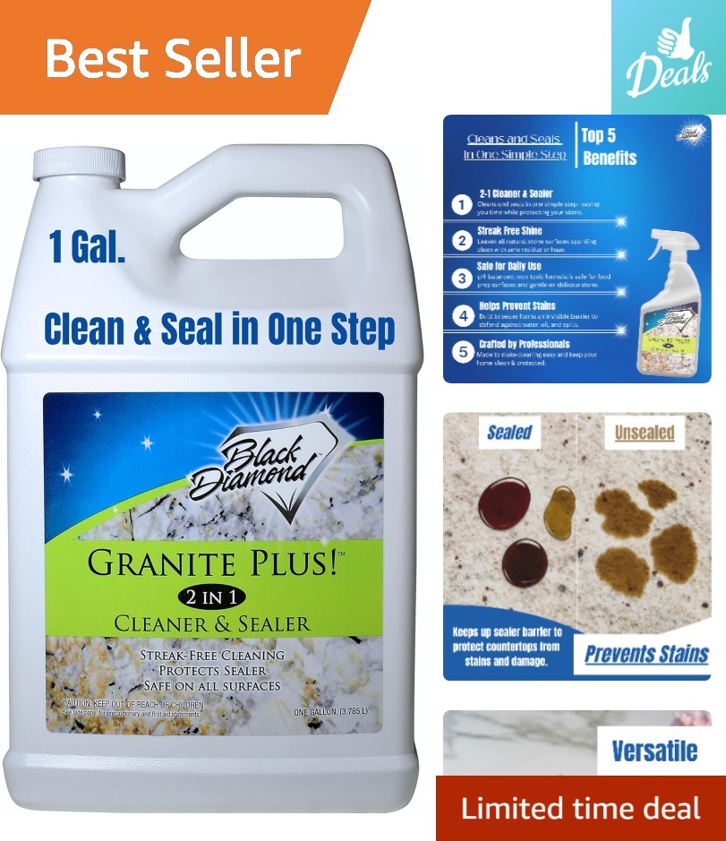 Granite Plus! Liquid Stone Care – 1 Gallon, Tough on Messes, Gentle on Surfaces