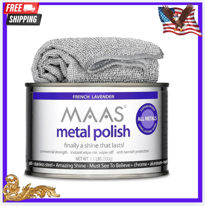 New 1.1lb Metal Polish w/ Cloth, Clean & Protect Silver Brass Copper All Metals