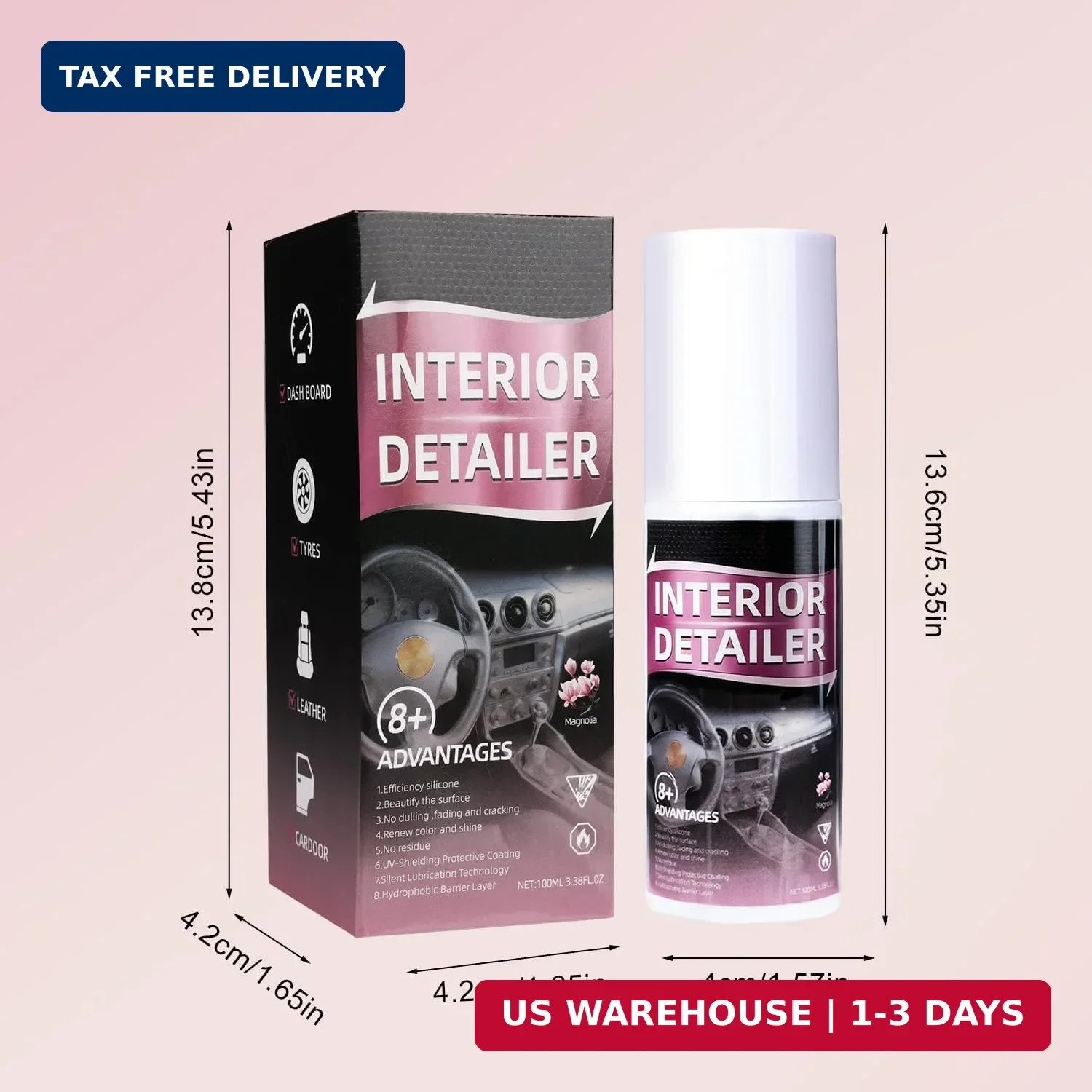 Car Interior Cleaner Set 2Pcs Detailer Spray Deep Cleaner set