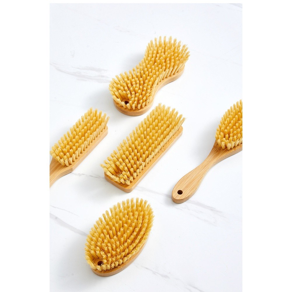 Wooden Handle Brush with PET Bristles for Cleaning For Clothes Shoes Surfaces