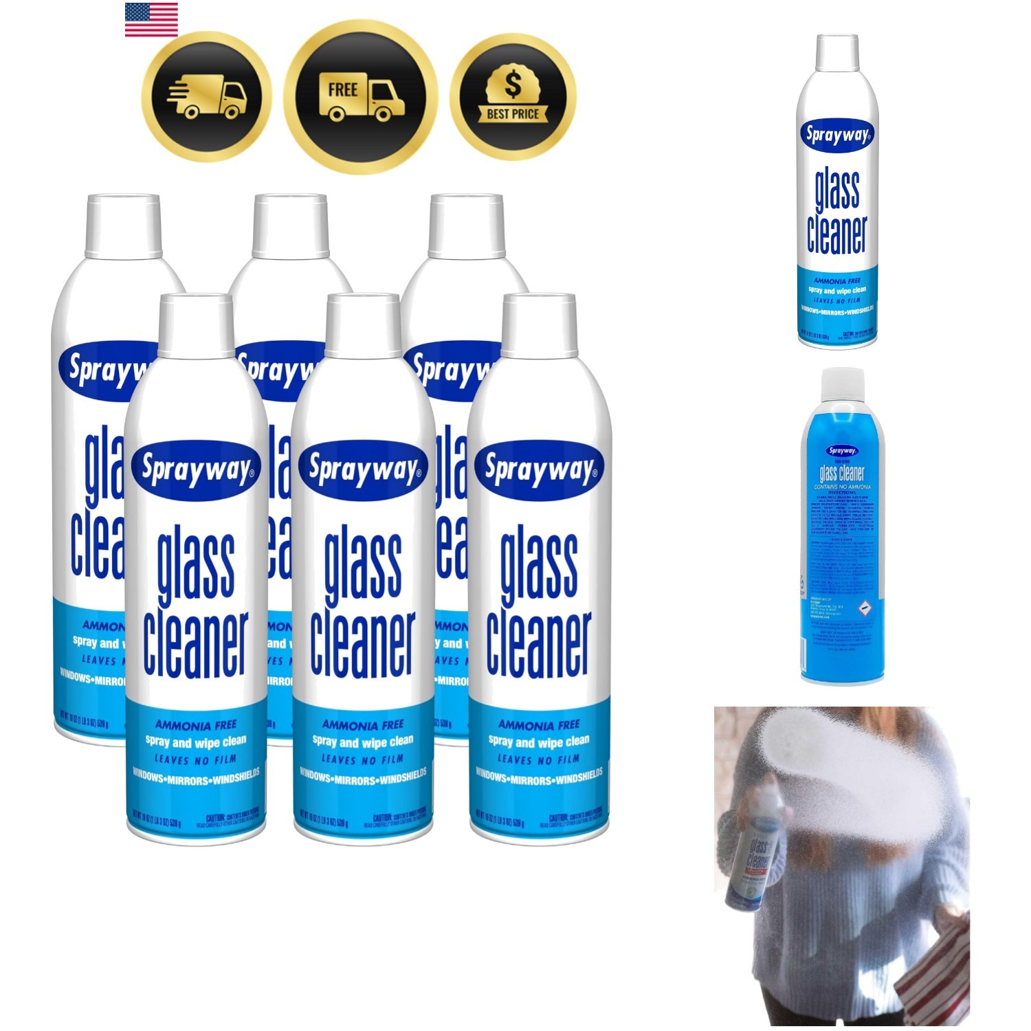 Glass Cleaner with Foaming Spray for a Streak-Free Shine for Home and Automot…
