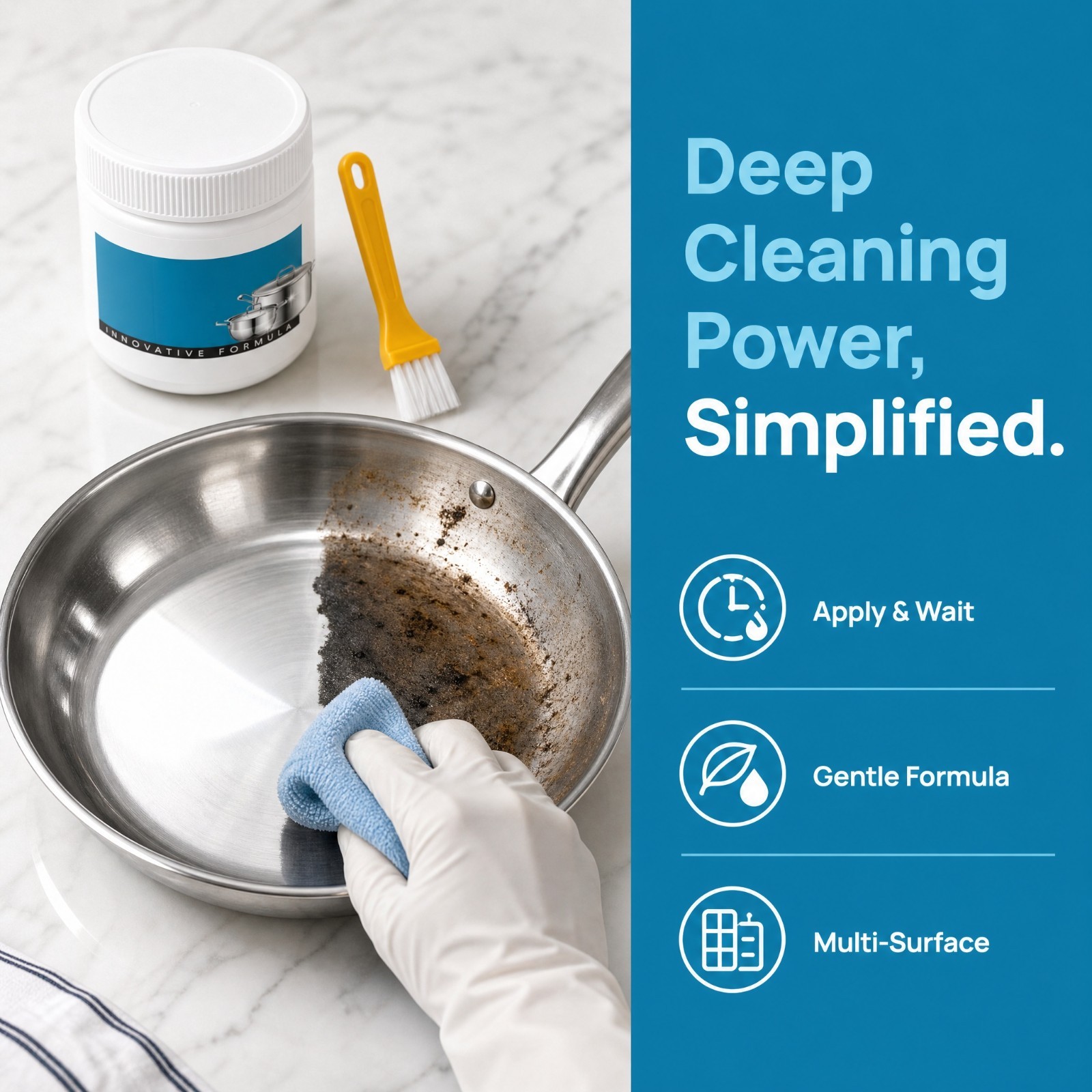 260g Cookware Burnt Stain Cleaning Paste, Multi-Use Pan Bottom Cleaner