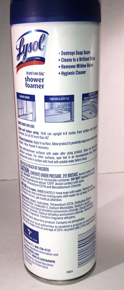 Lysol brand new day bathroom shower foamer Mango/Hibiscus Scent 19 oz-SHIP N 24H