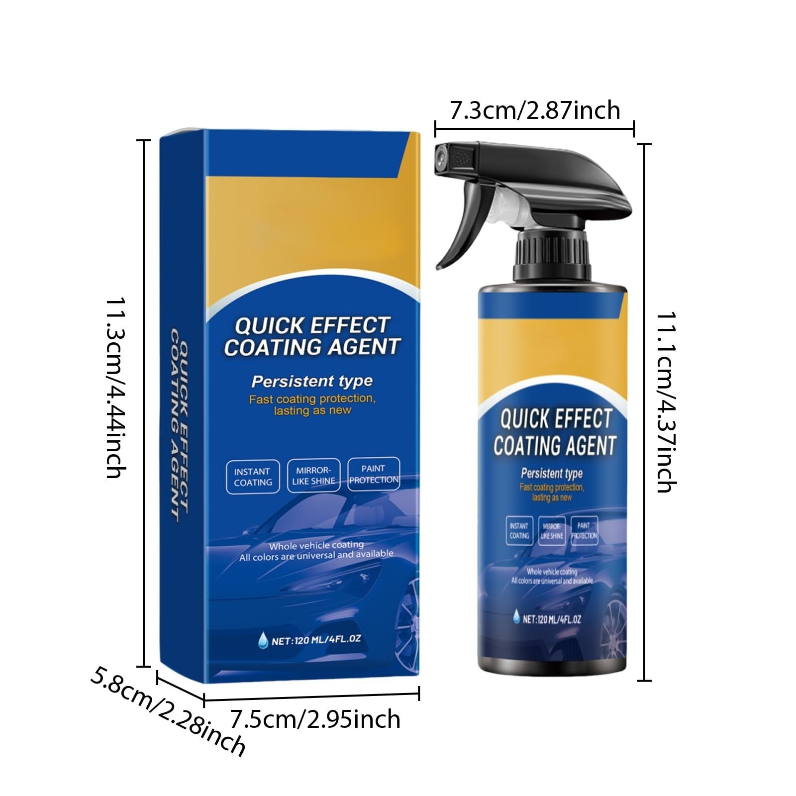 2 Pack Car Coating Spray Quick Effect Waterless Wash Polish Paint Protection NEW