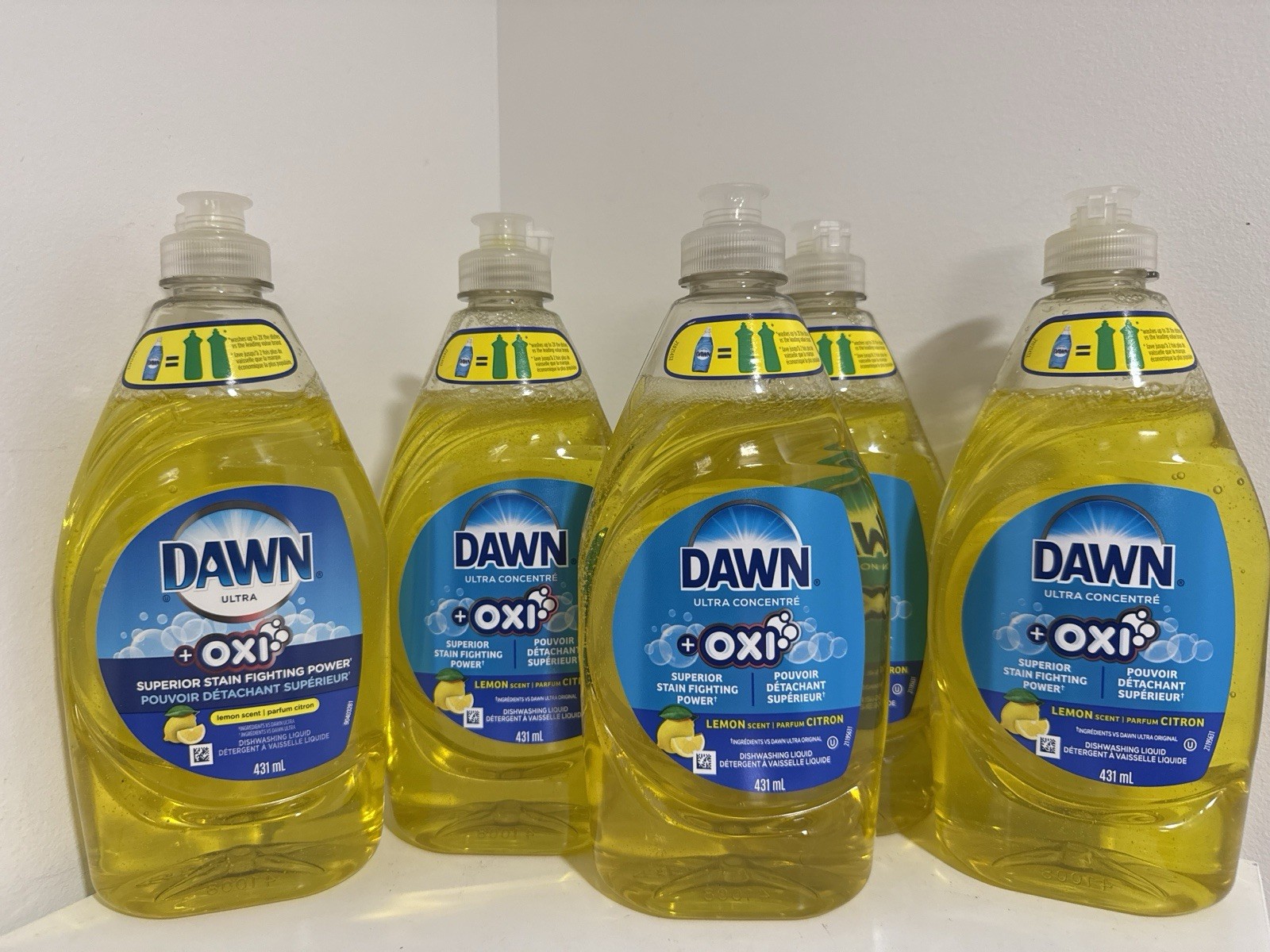 Dawn Ultra Concentrated Dish Soap with Oxi – 5 Bottles