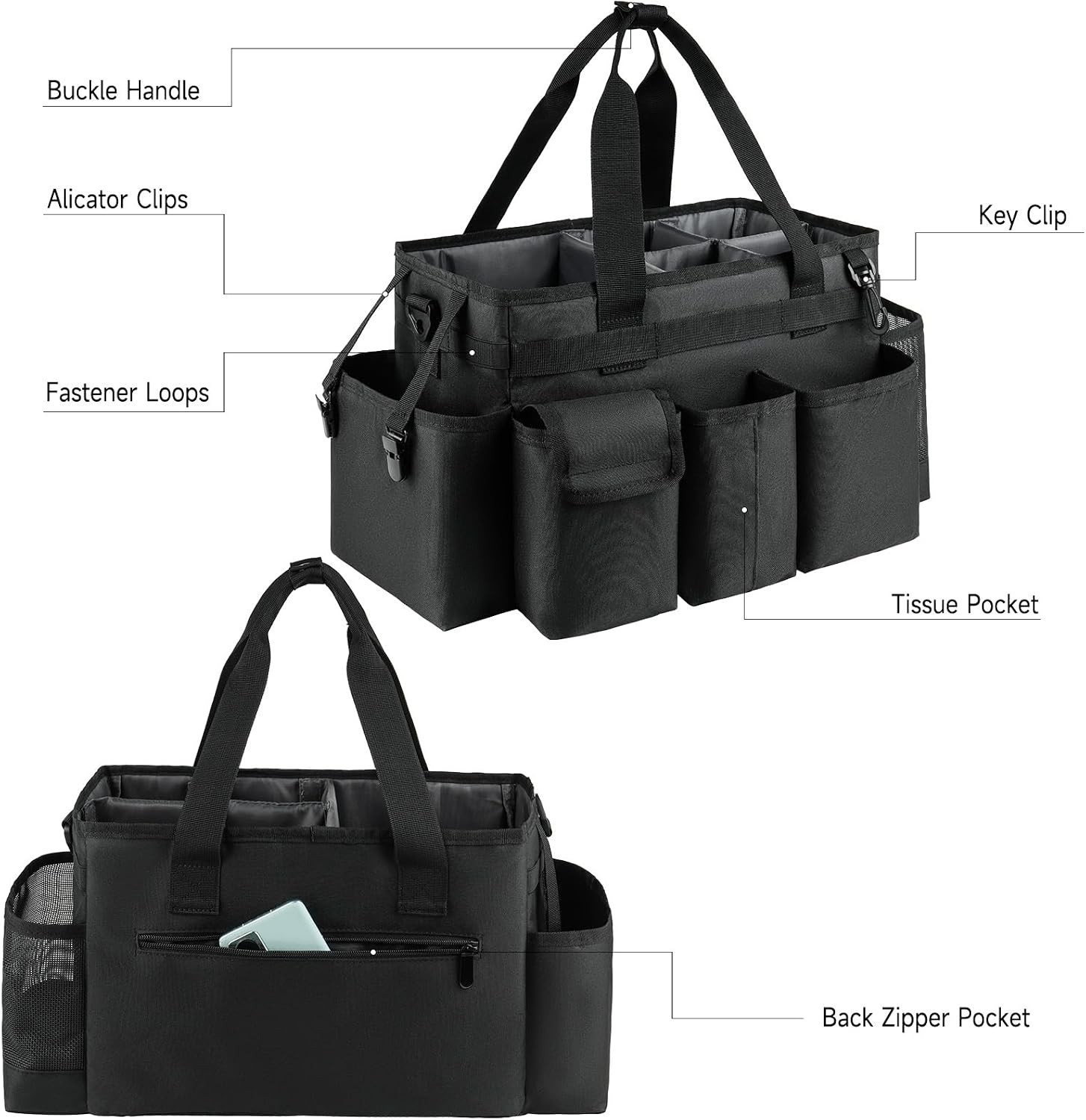Quality Cleaning Caddy with Adjustable Strap and 7 Organizational Compartments
