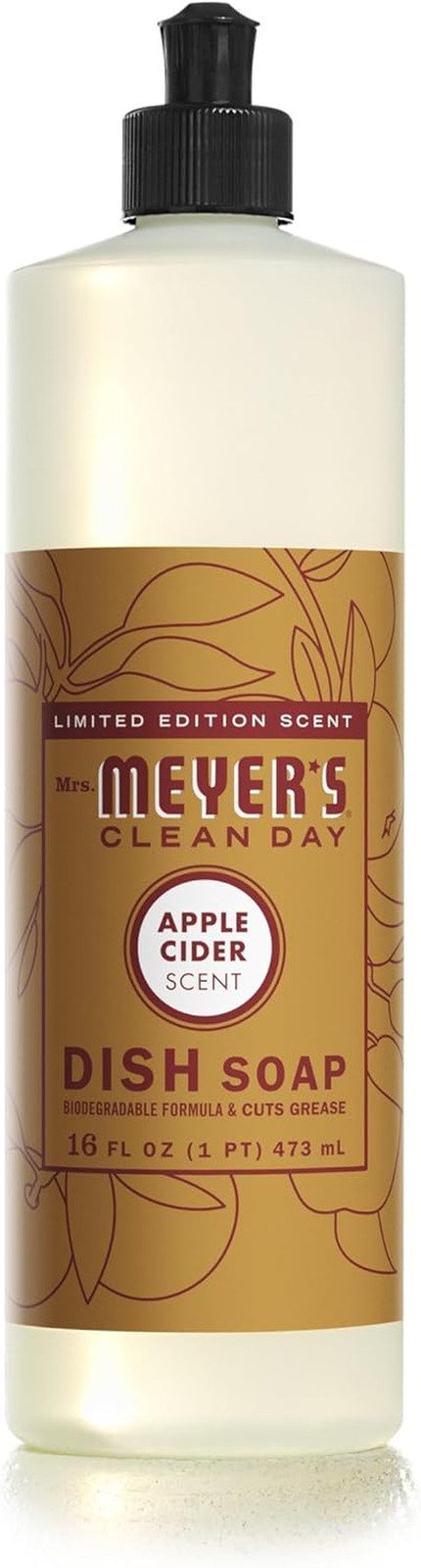 Mrs. Meyer’s Liquid Dish Soap, Limited Edition Apple Cider Scent, 16 Fl. Oz