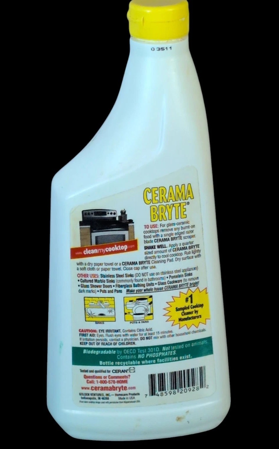 CERAMA BRYTE 20618 Cooktop Cleaner Stain Remover Liquid Eco-friendly