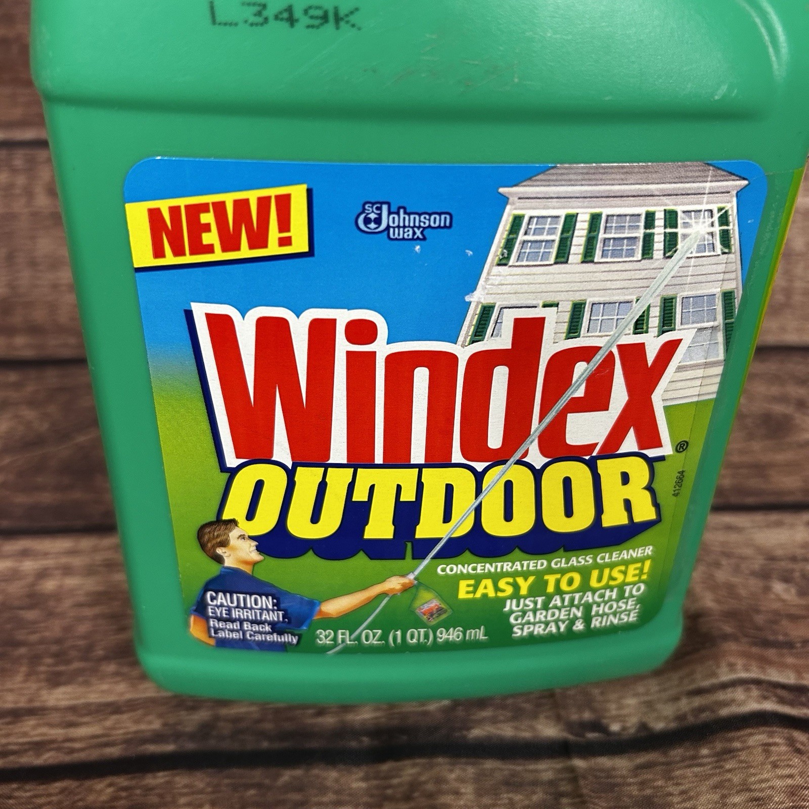 Vintage Windex Outdoor Window Glass Concentrate 32 Oz 1997 Mostly Full