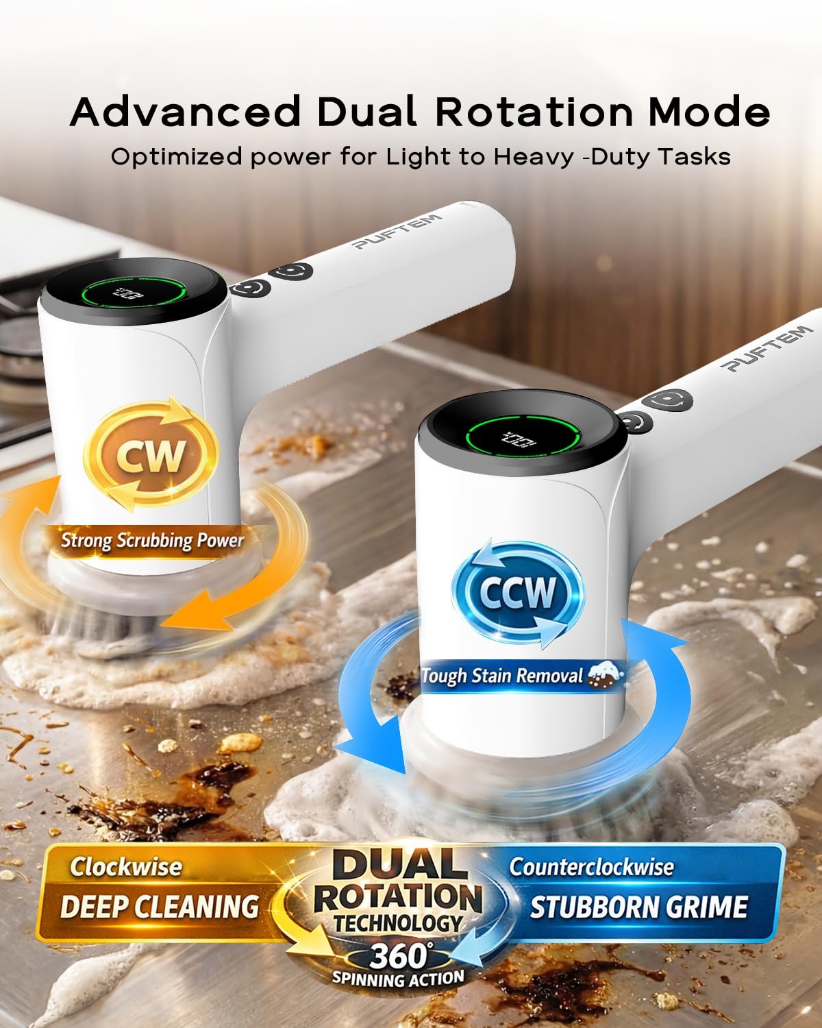 Cordless Electric Spin Shower Scrubber Bathroom Cleaning Tool Spin Scrubber