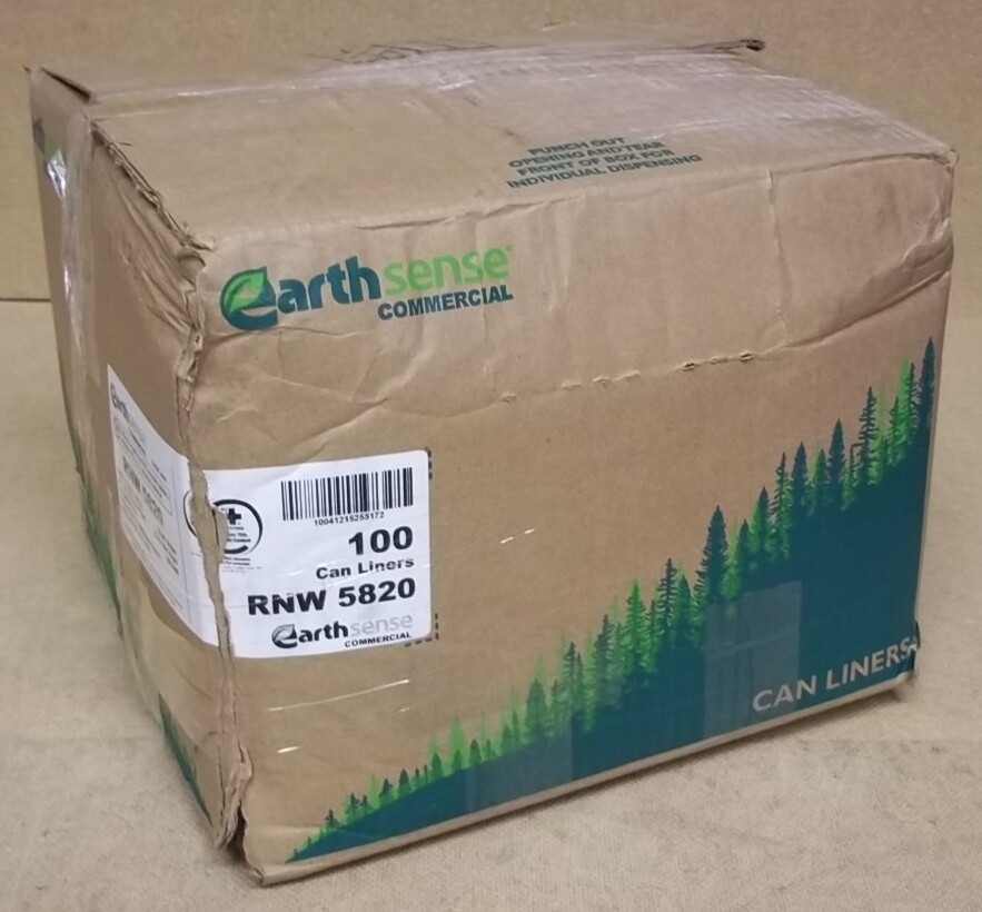 Earthsense Garbage Can Liners 55-60gal Box of 100 RNW 5820 * Plastic