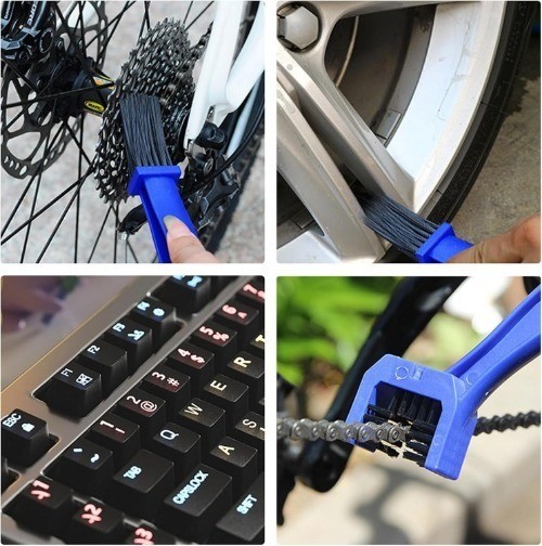 2 PCS Chain Brush, Cleaning Brush Tool for Chain Gears Maintenance Color: Blue