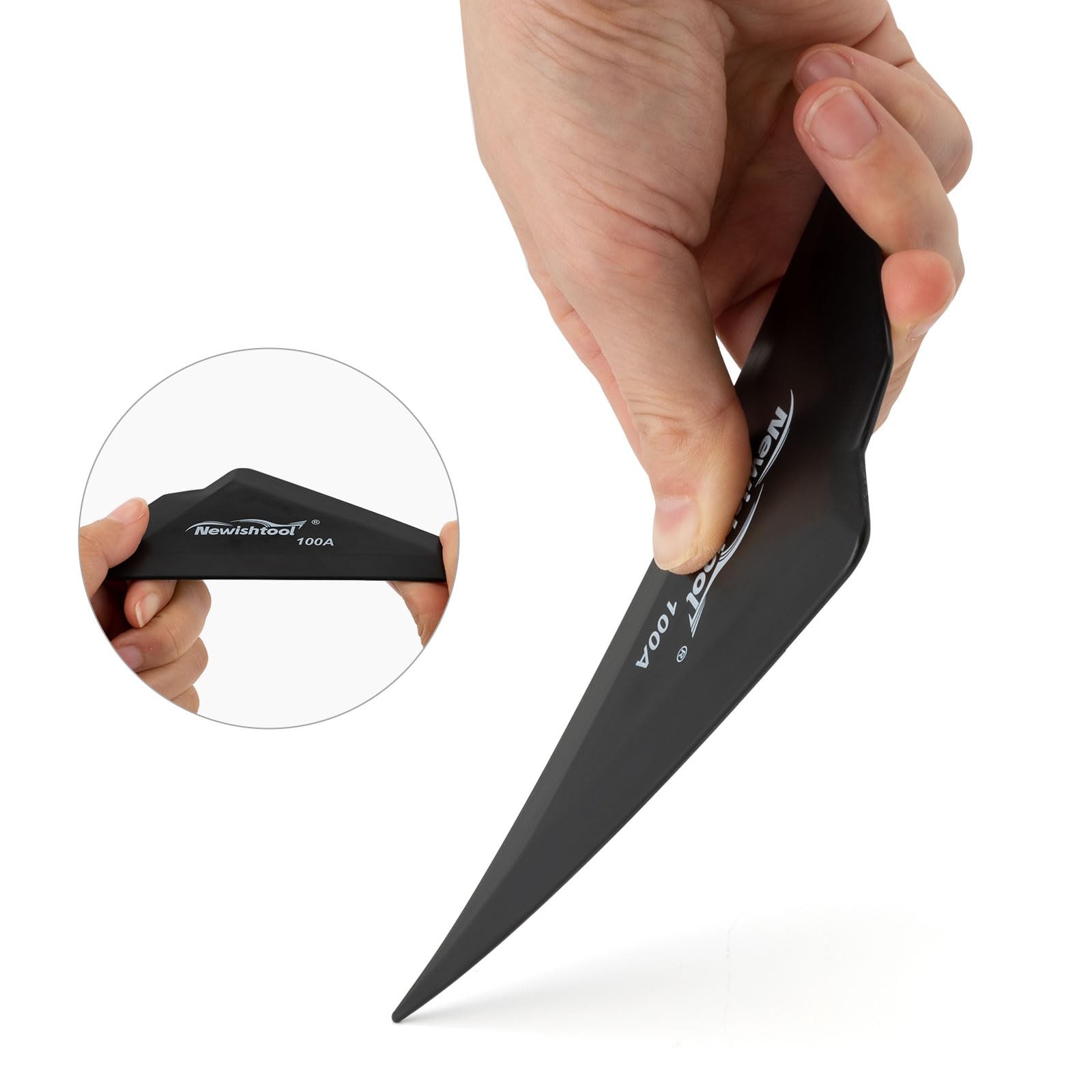 5-Pack Window Tint Tools Triangle Squeegee, 100A Hardness Black Corner Tool W…