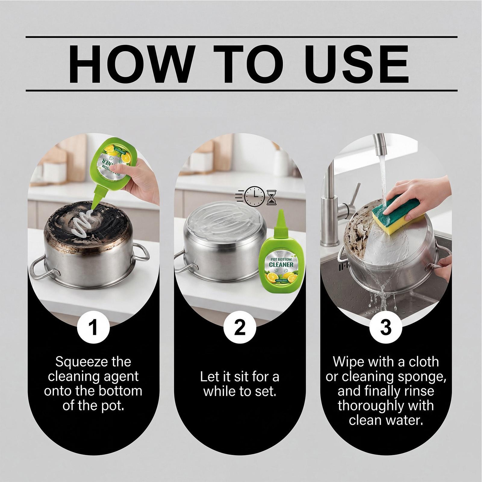 Pot Cleaner for Bottom of Pans 120g Powerful Heavy Duty Degreaser Scrub