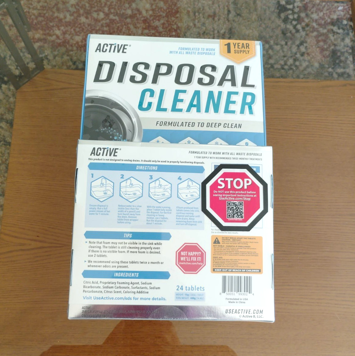 2x Active Garbage Disposal Cleaner Deodorizer Tablets 24 Tablets Ea Citrus Scent