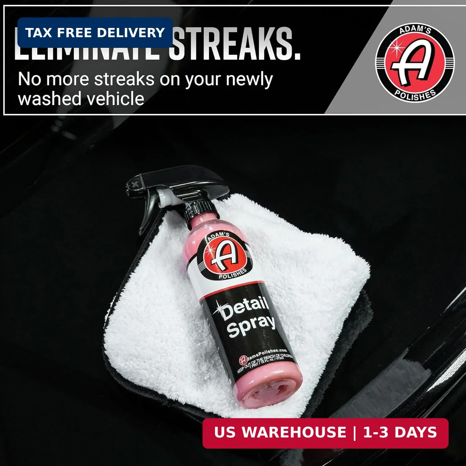 Adam’s Detail Spray (16 fl. oz) – Quick Waterless Car Detailer | Polisher Clay B