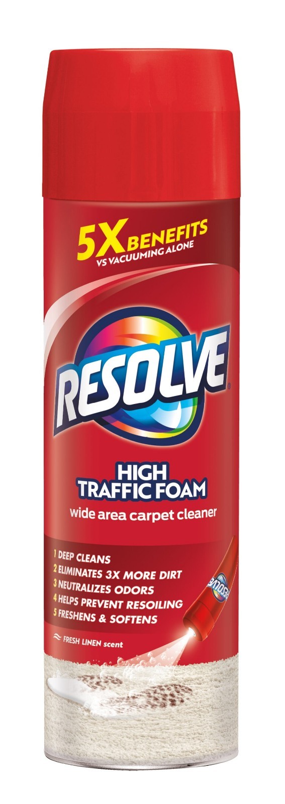 Resolve Heavy Traffic Foam Carpet Cleaner – 22 oz.